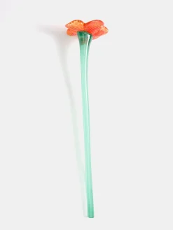 Discount HOFF MOUTHBLOWN CRYSTAL FLOWER ORANGE