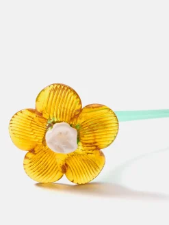 Sale HOFF MOUTHBLOWN CRYSTAL FLOWER MUSTARD